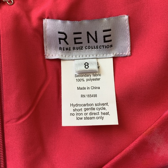 RENE BY RENE RUIZ NECK FLORAL ORGANZA PRINTED GOWN pink multi - Picture 16 of 16